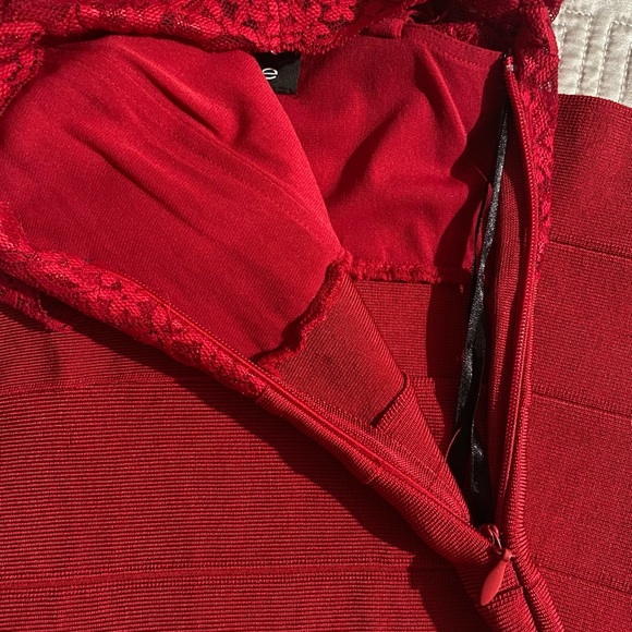 Bebe Bodycon with Lace top Dress - Picture 7 of 11